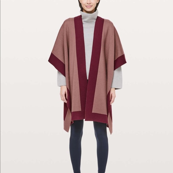 Lululemon Bundle Up Wrap wool poncho Spanish oak - Picture 2 of 6